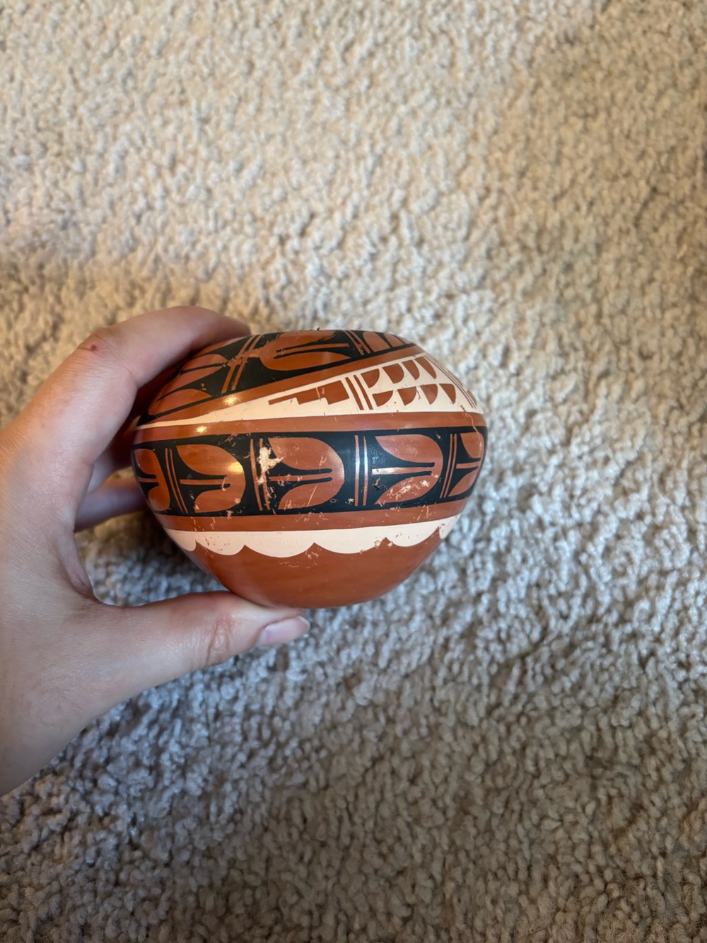 Authentic Handcrafted Native American Jemez Pueblo Small Vase by C.G. Loretto